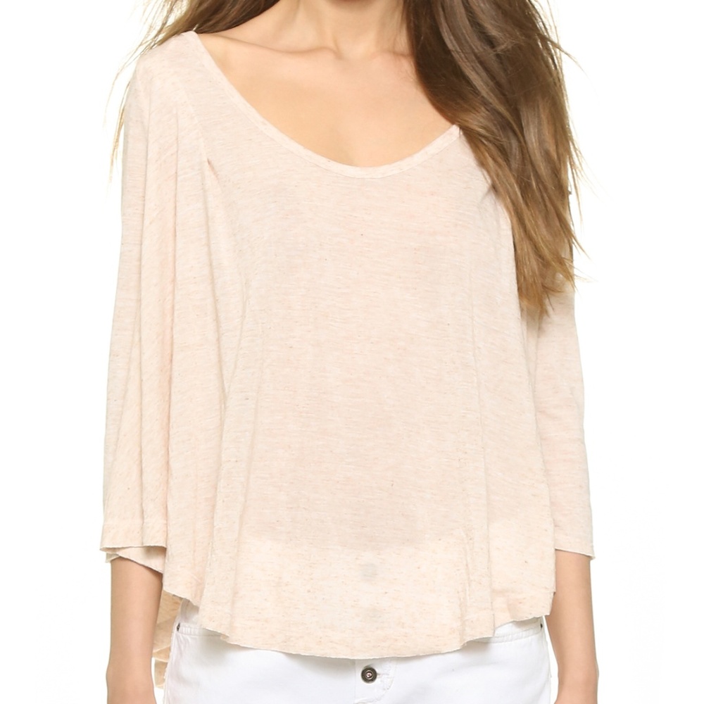 Free People Tambourine Flax Jersey Tee Top